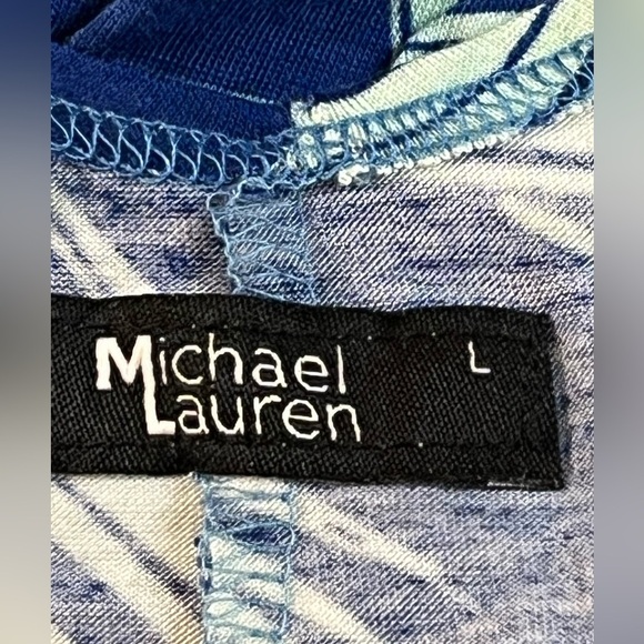 Michael Lauren Marlow Fiesta Mini Dress in a Royal Palm Tree Print, Larg… - Picture 2 of 7